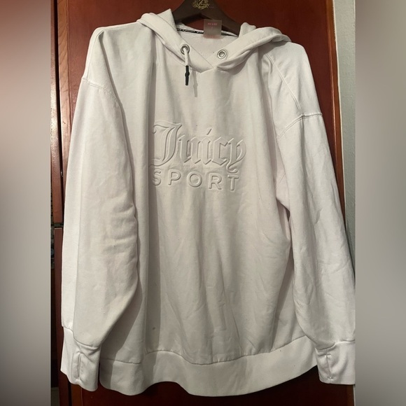 Juicy Couture Sport Women's Sz L Embossed Logo Hoodie Oversized Tunic - Picture 3 of 8